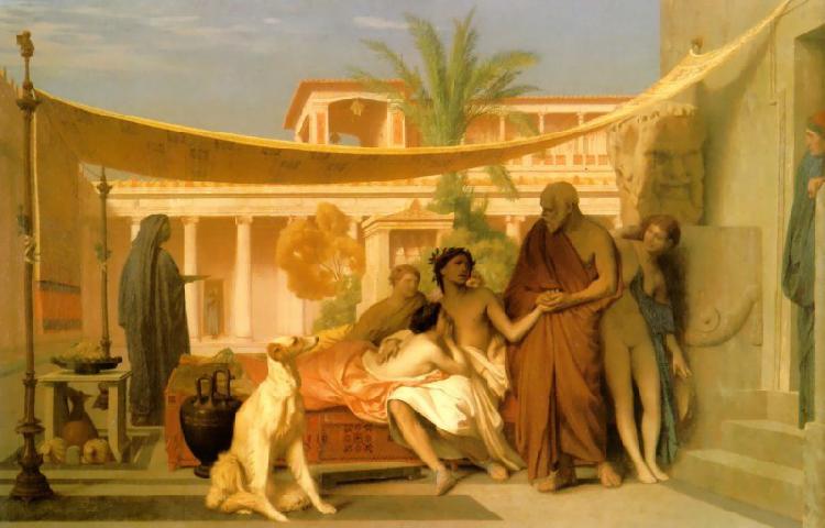 Jean Leon Gerome Socrates Seeking Alcibiades in the House of Aspasia Germany oil painting art